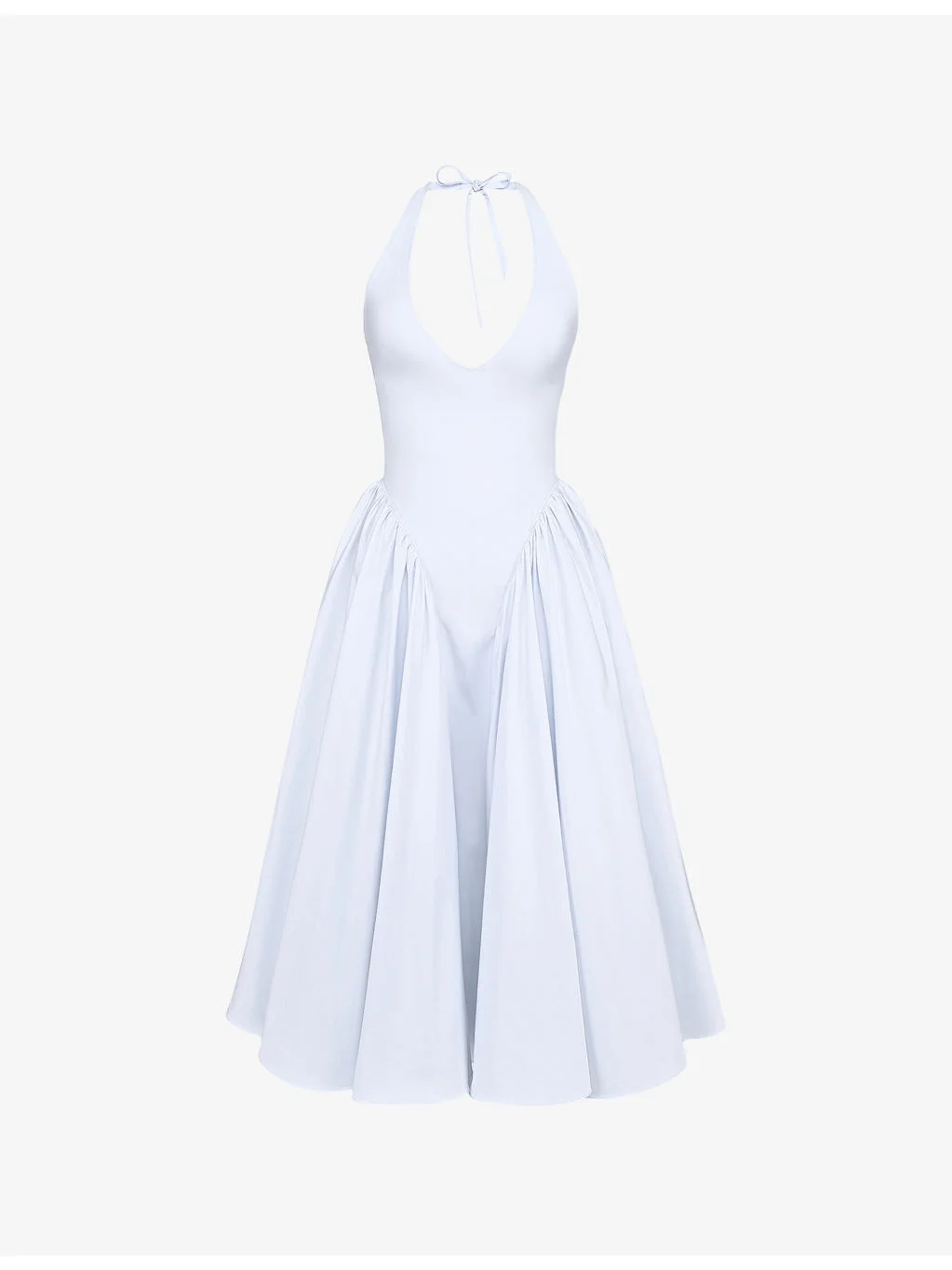 Marilyn Halter Stretch-Cotton Midi Dress - 1
