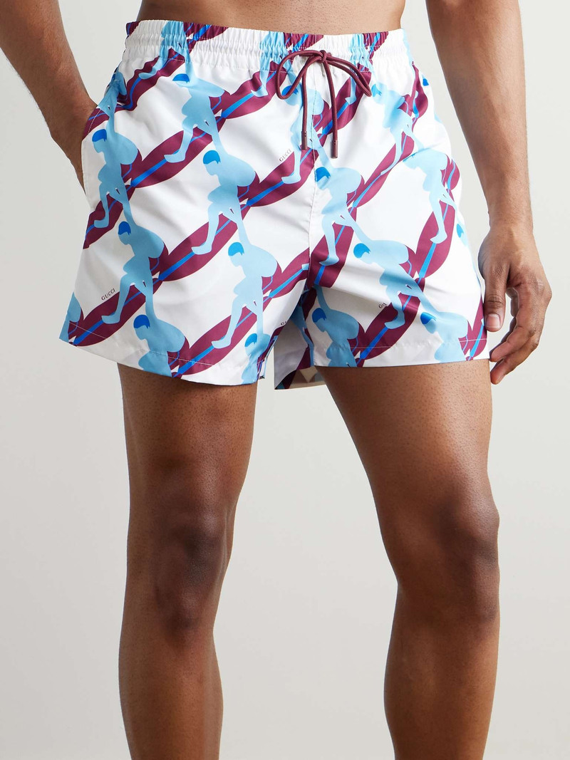 GUCCI Straight-Leg Short-Length Printed Swim Shorts outlook