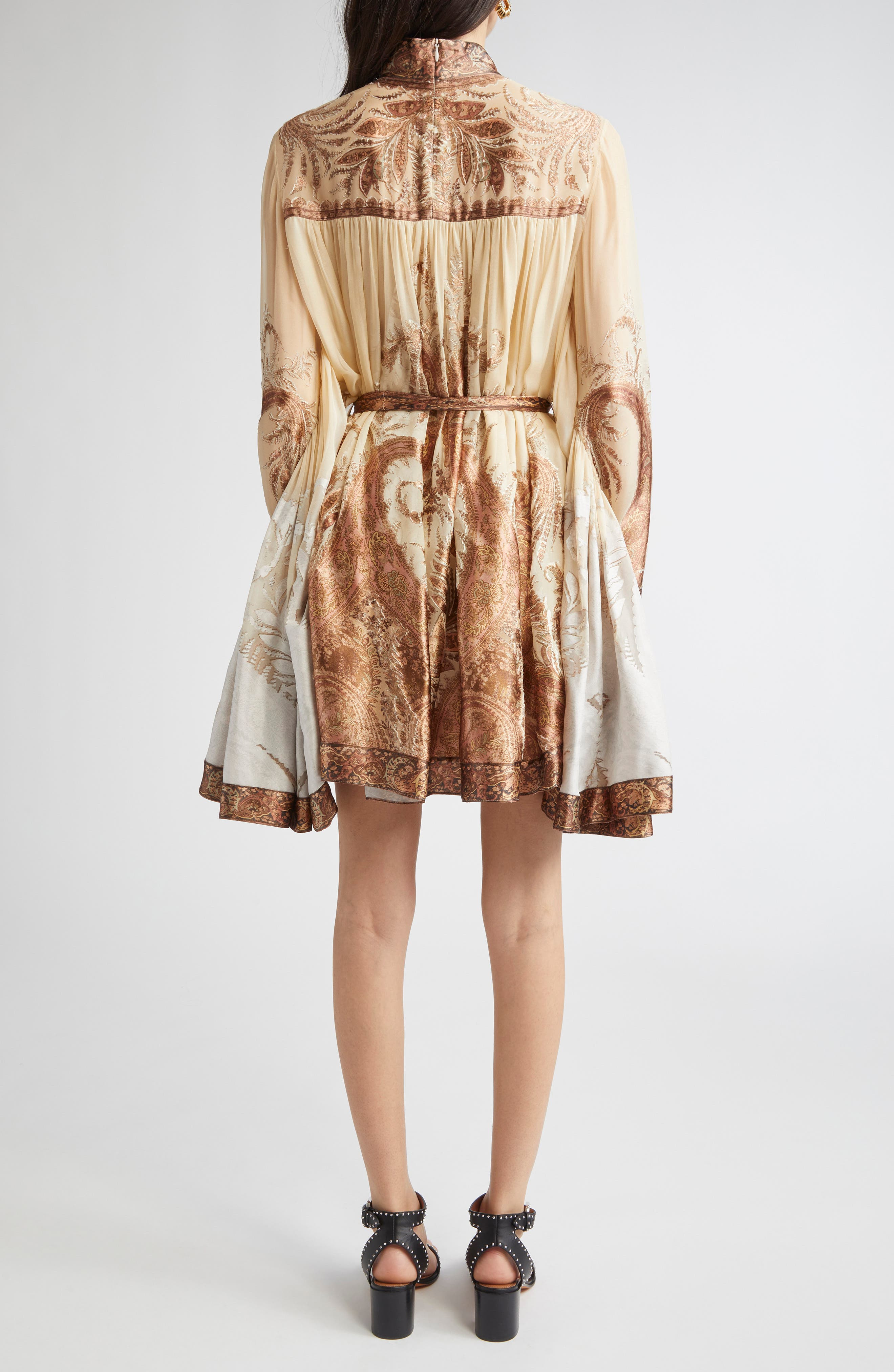 Zimmermann Hypnotic Paisley Print Batwing Sleeve Minidress in Cream Paisley at Nordstrom - 2