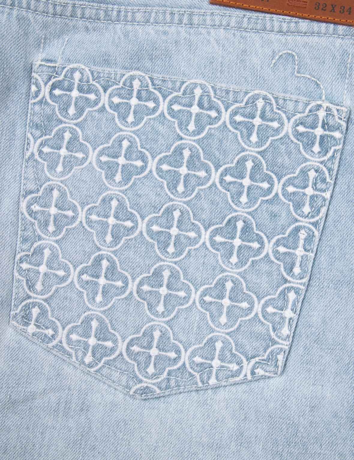 PATCHWORK EFFECT AND SASHIKO CARROT FIT DENIM JEANS #2017 - 8