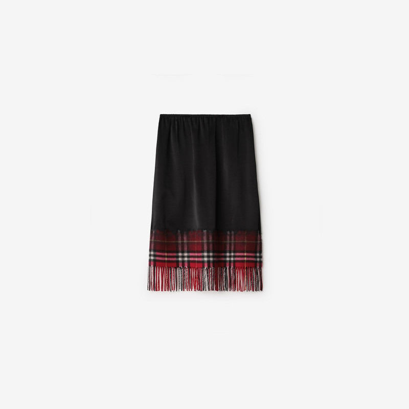 Satin and Check Scarf Skirt 1