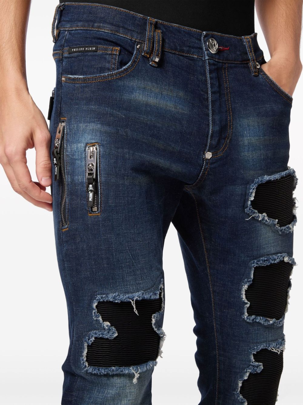 distressed-effect slim-cut jeans - 5