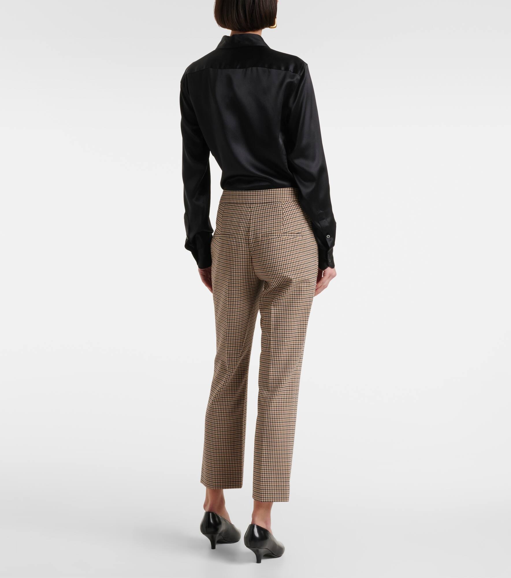 Arte Houndstooth high-rise cropped pants - 3