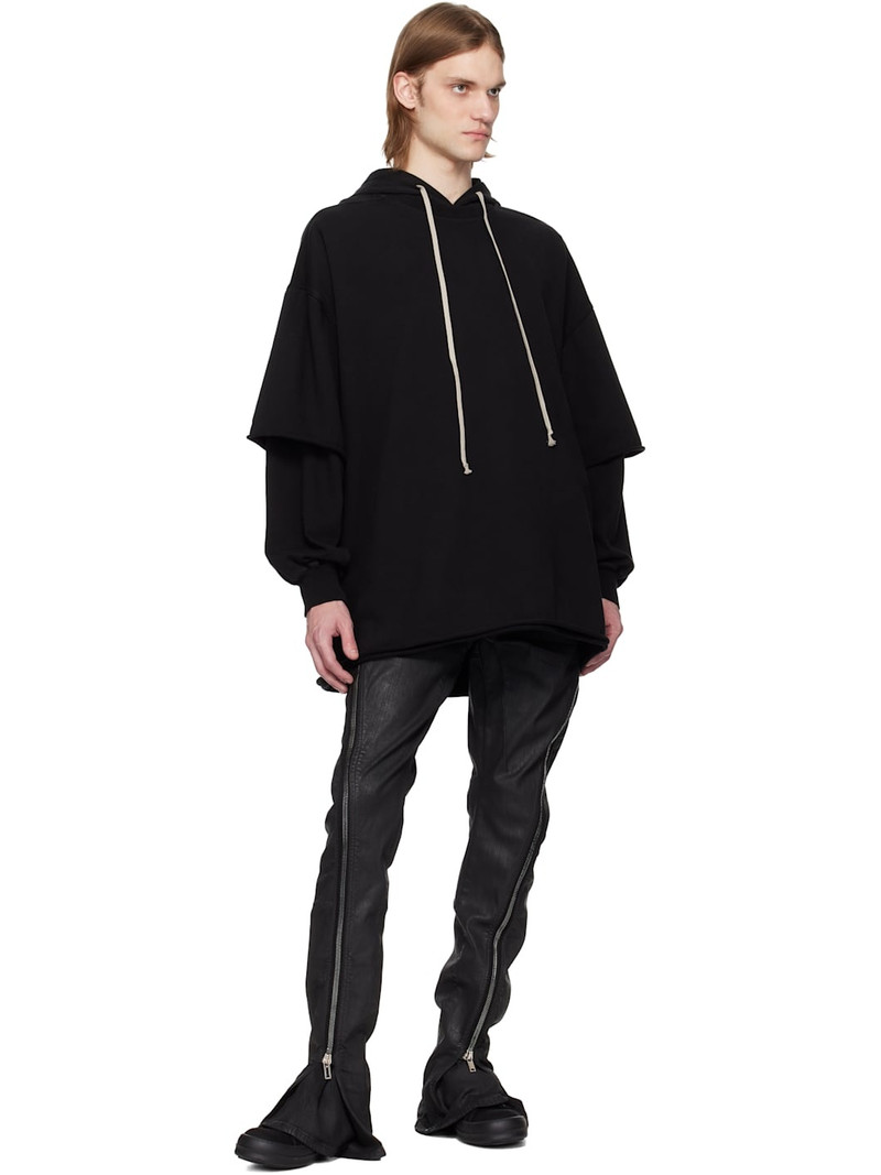 Rick Owens DRKSHDW Black Hollywood Tommy Hustler Hoodie outlook