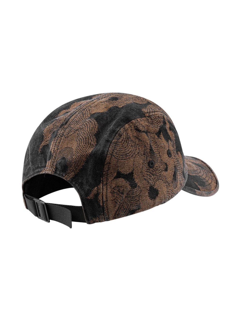 flames jacquard denim camp cap - 2