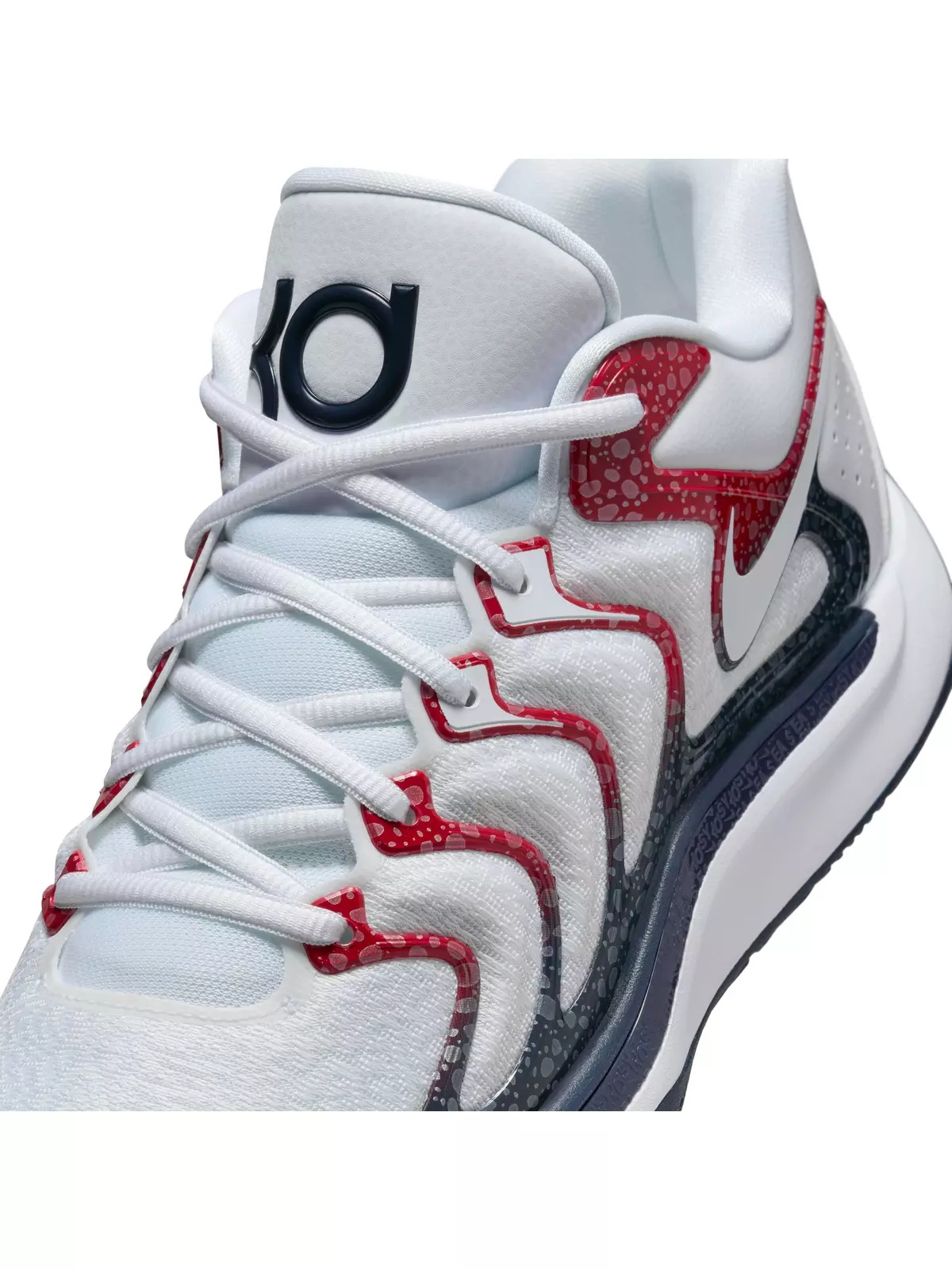 KD17 "White/University Red/Obsidian" Men's Basketball Shoe - 7