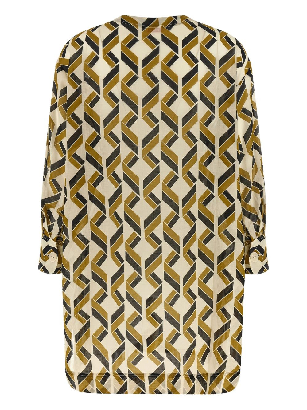 geometric-print cotton mini dress - 2