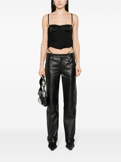 Alexander Wang logo-embellished leather trousers outlook