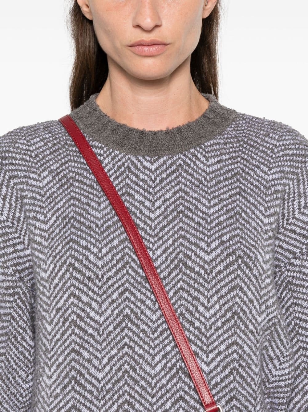 chevron-pattern jumper - 5