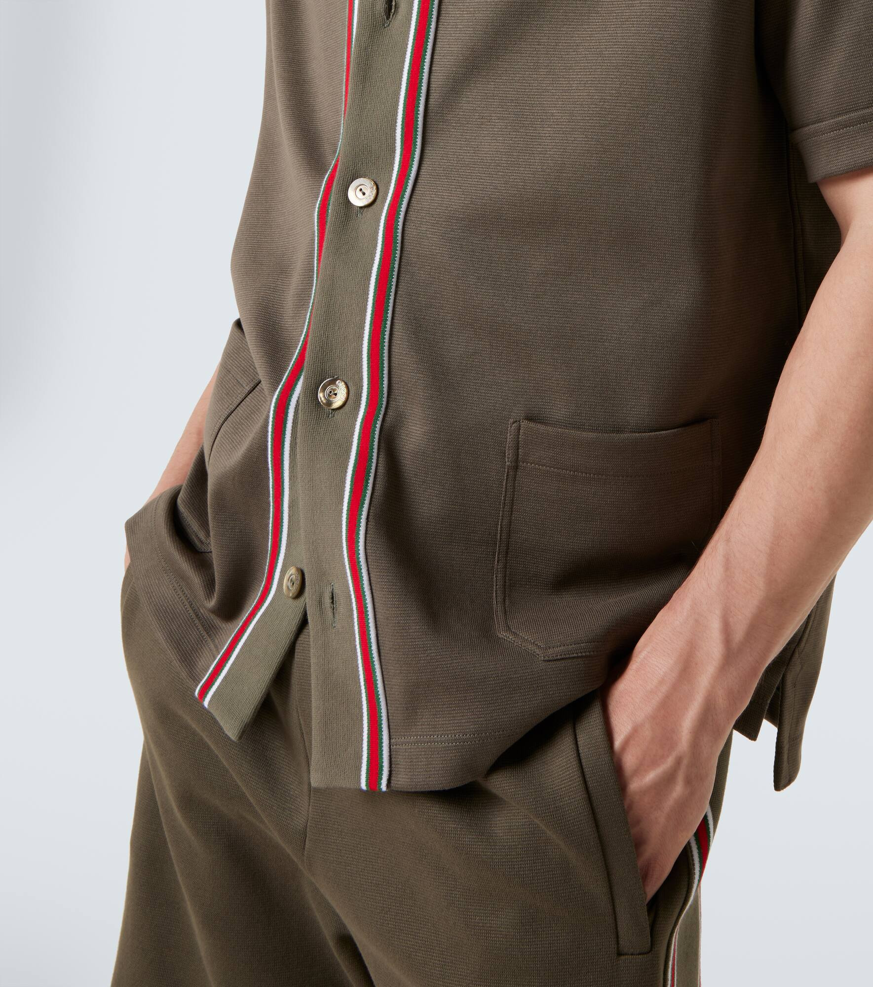Logo Web Stripe cotton piqué polo shirt - 6