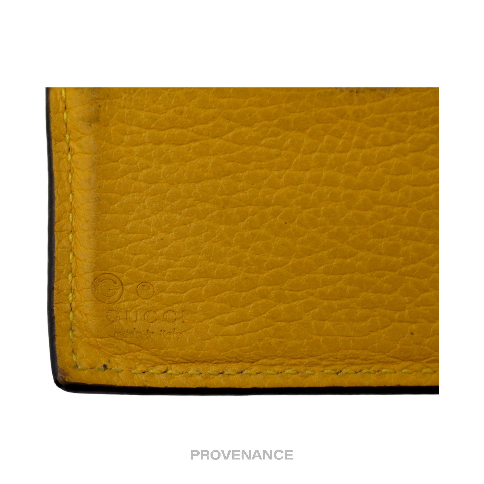Gucci GG Logo Bifold Wallet - Black/Yellow Leather - 3