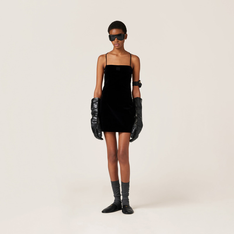 Miu Miu Stretch velvet mini-dress outlook