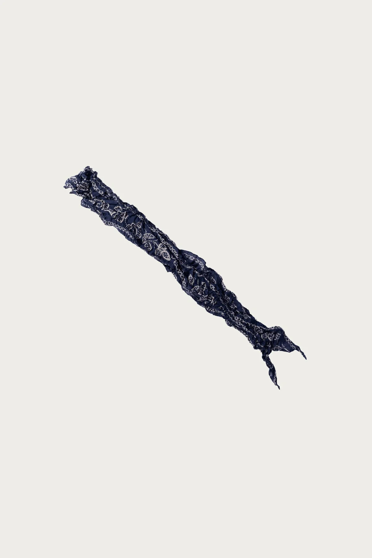 WASHER Silk MOGA Scarf (ESCARGOT FLOWER) - Navy - 1