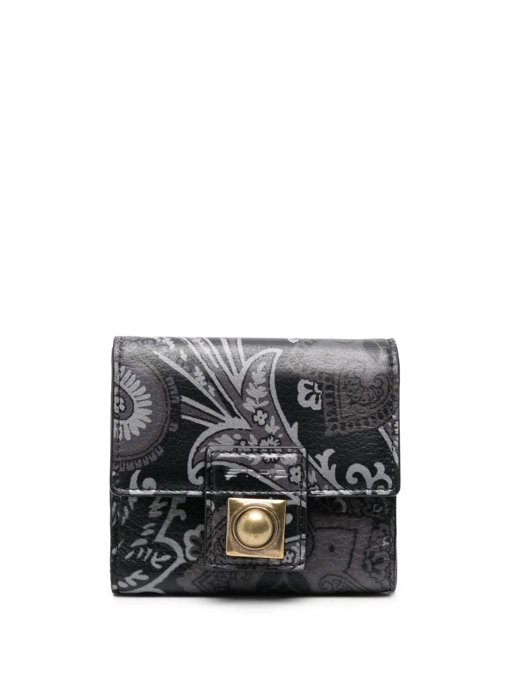 paisley-print leather purse - 1