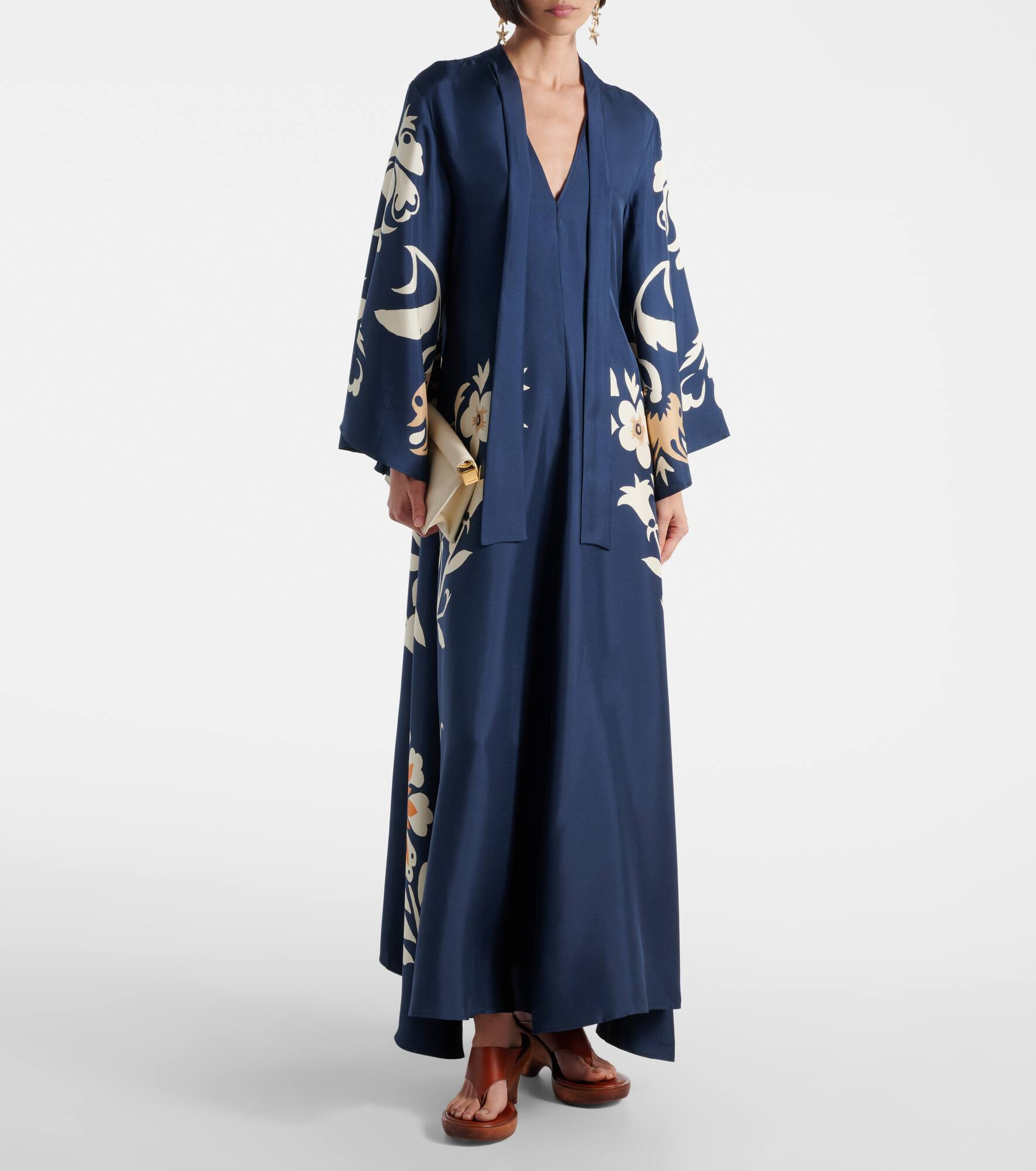 Magnifico floral silk twill maxi dress - 7
