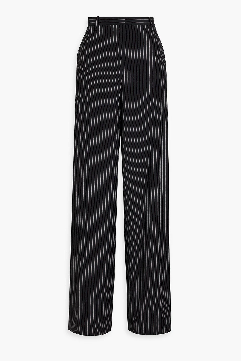 Pinstriped wool-blend twill wide-leg pants - 1