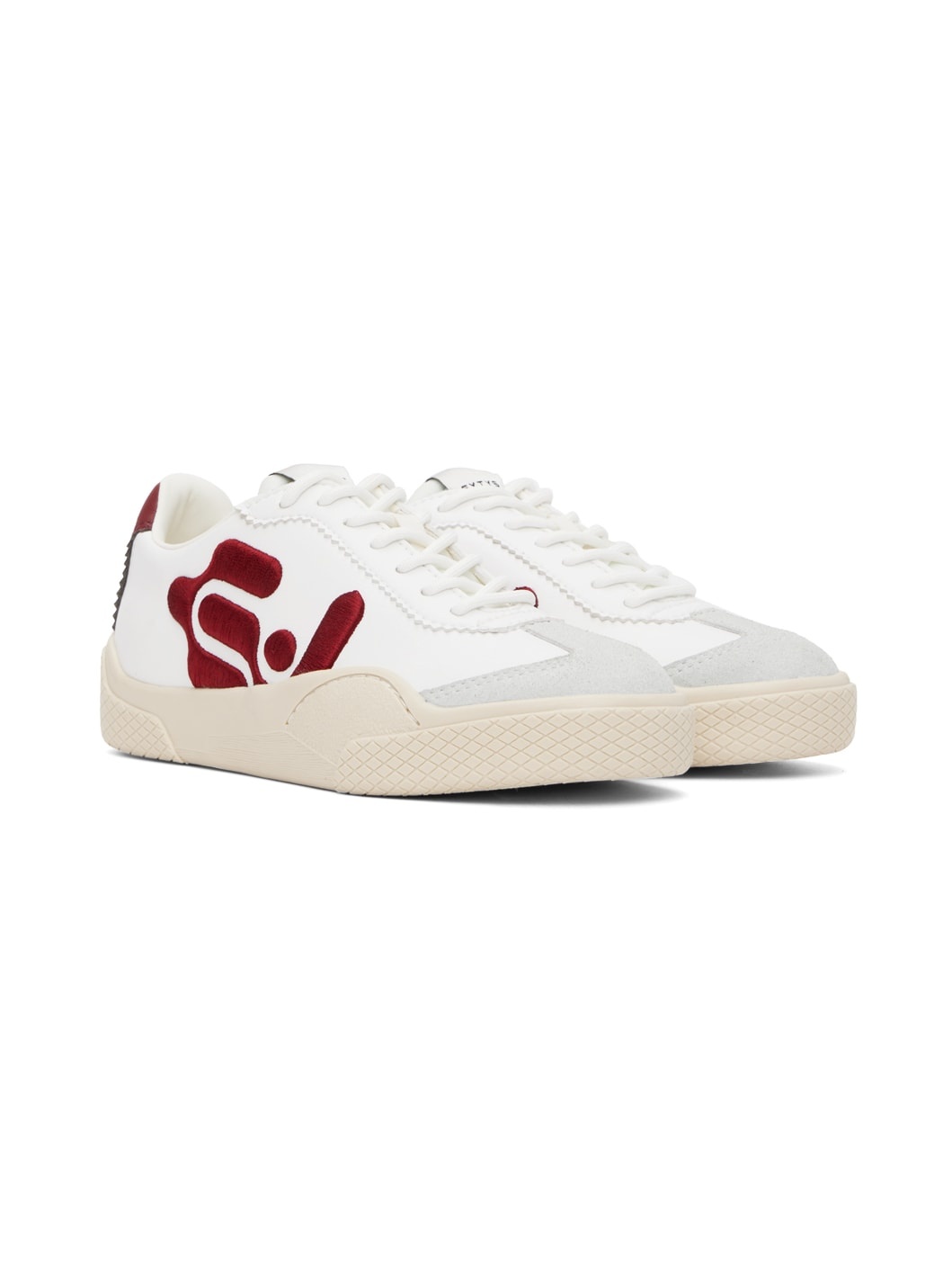 White & Red Santos Sneakers - 4
