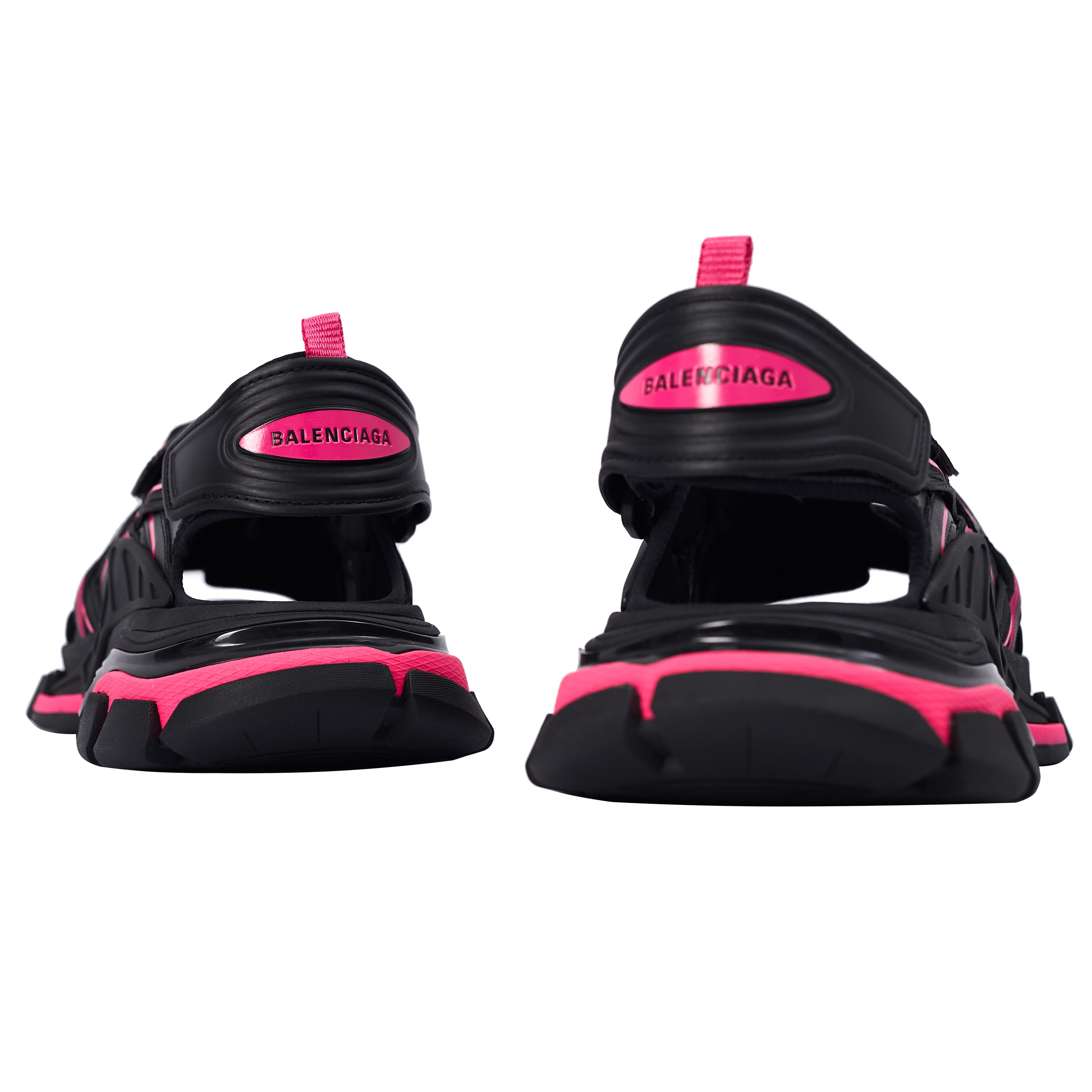 BLACK & PINK TRACK SANDALS - 3