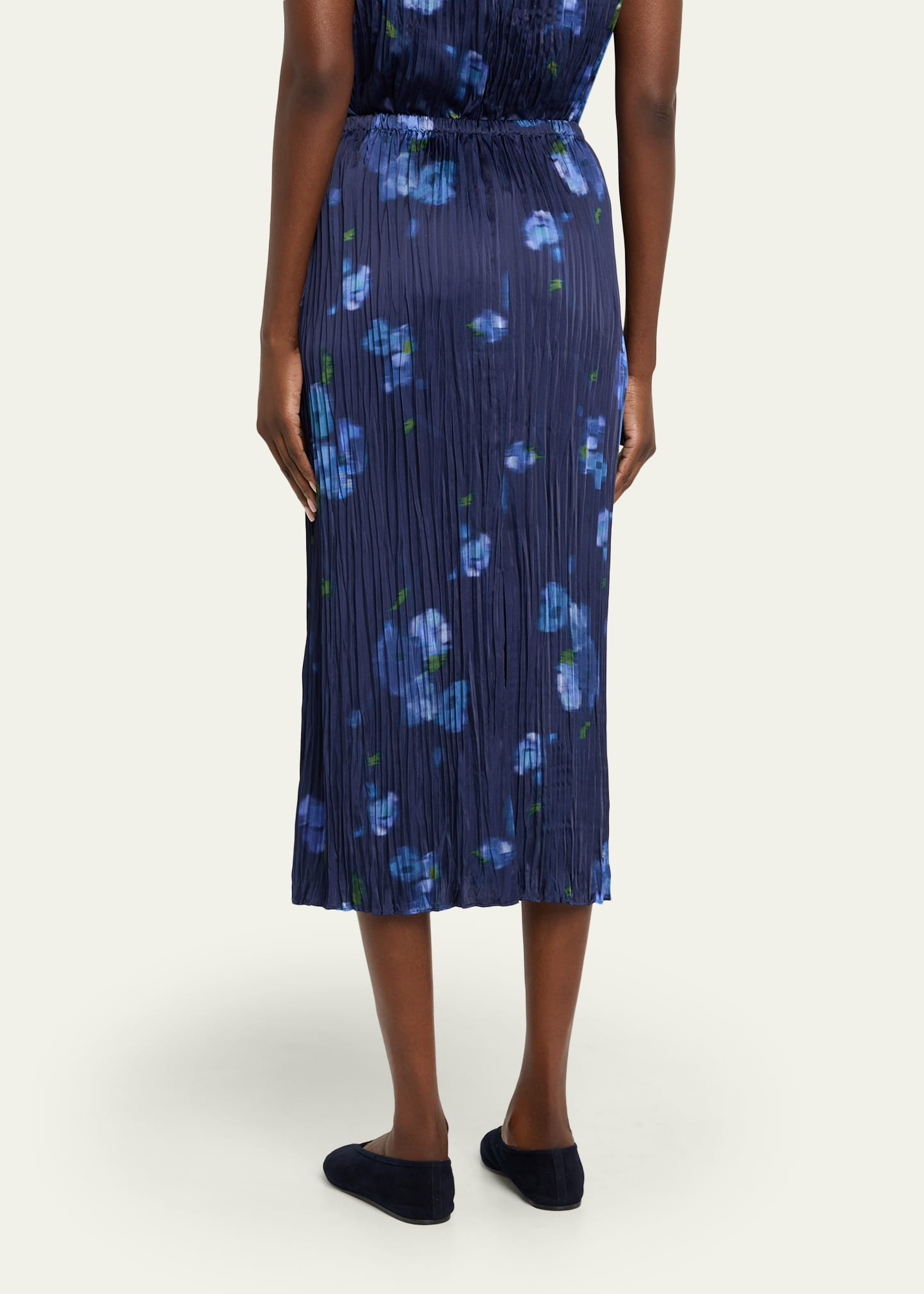 Blurred Poppy Column Skirt - 3