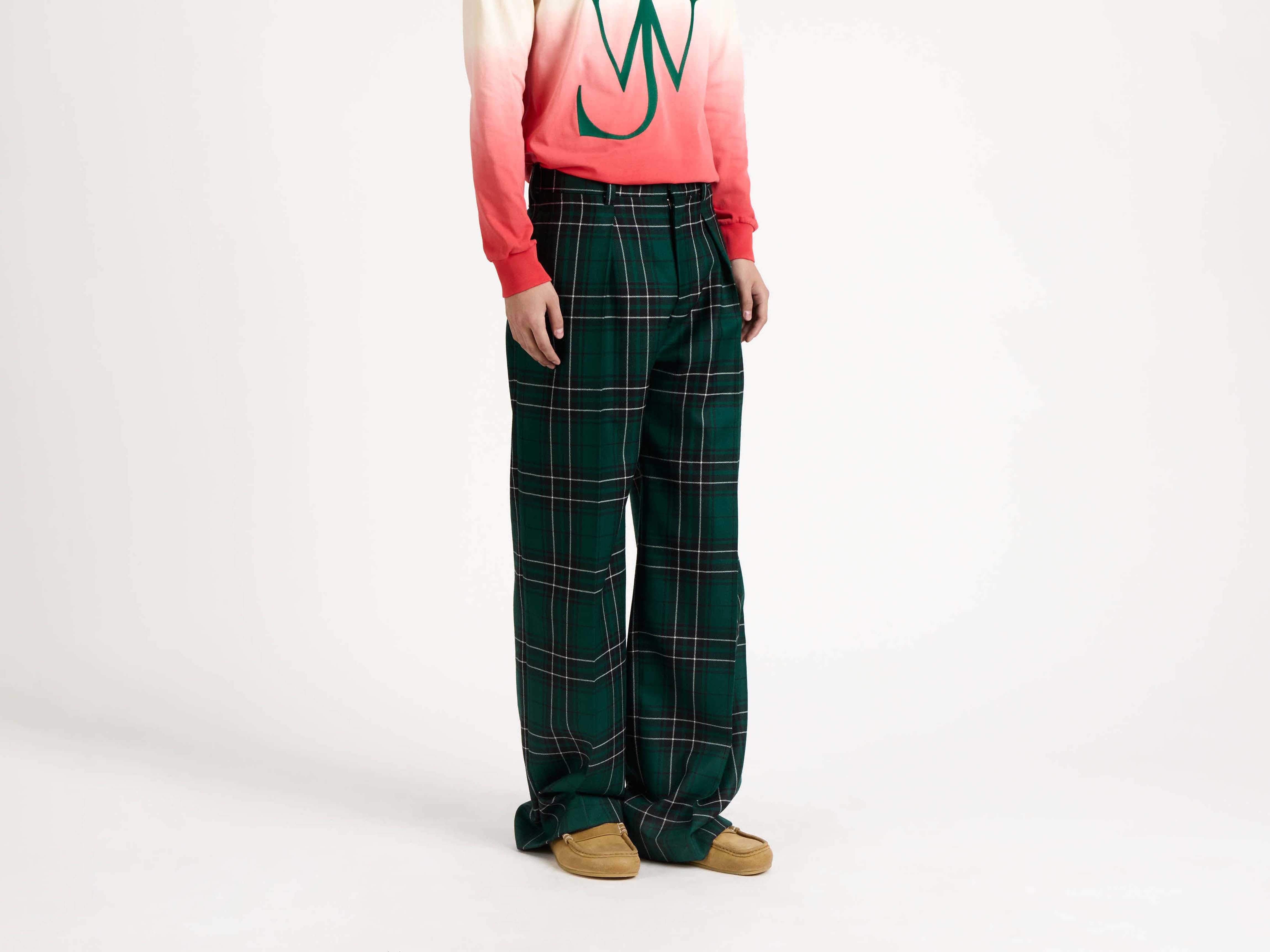 STRAIGHT LEG TROUSERS IN FOREST GREEN - 5