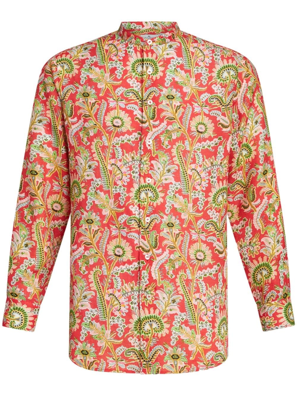 floral-print button-up shirt - 1