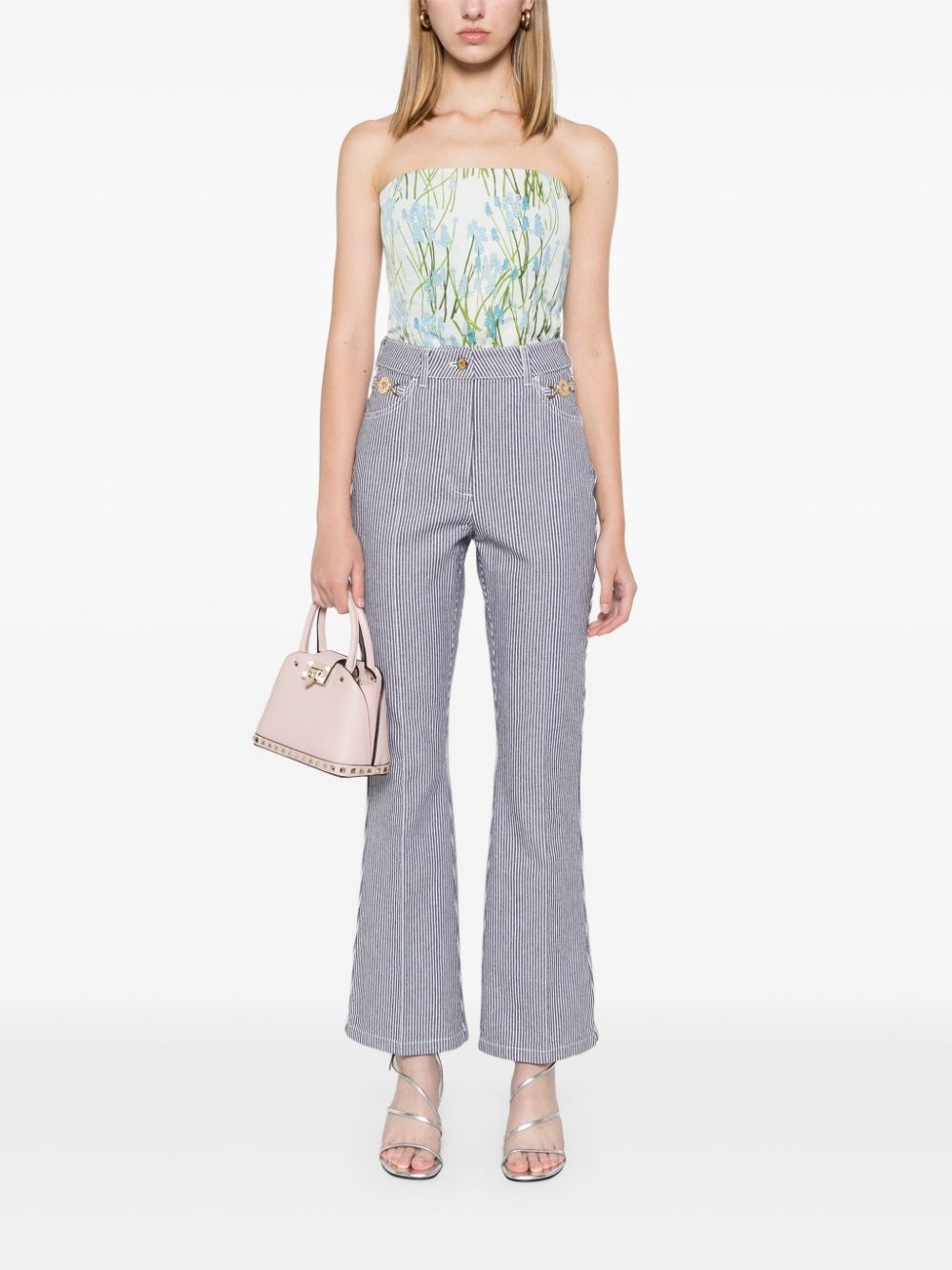 striped flared trousers - 2