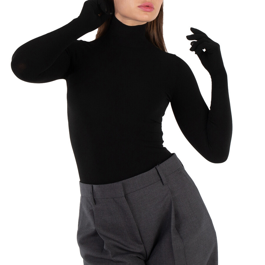Balenciaga Ladies Black Gloves Sweater - 6