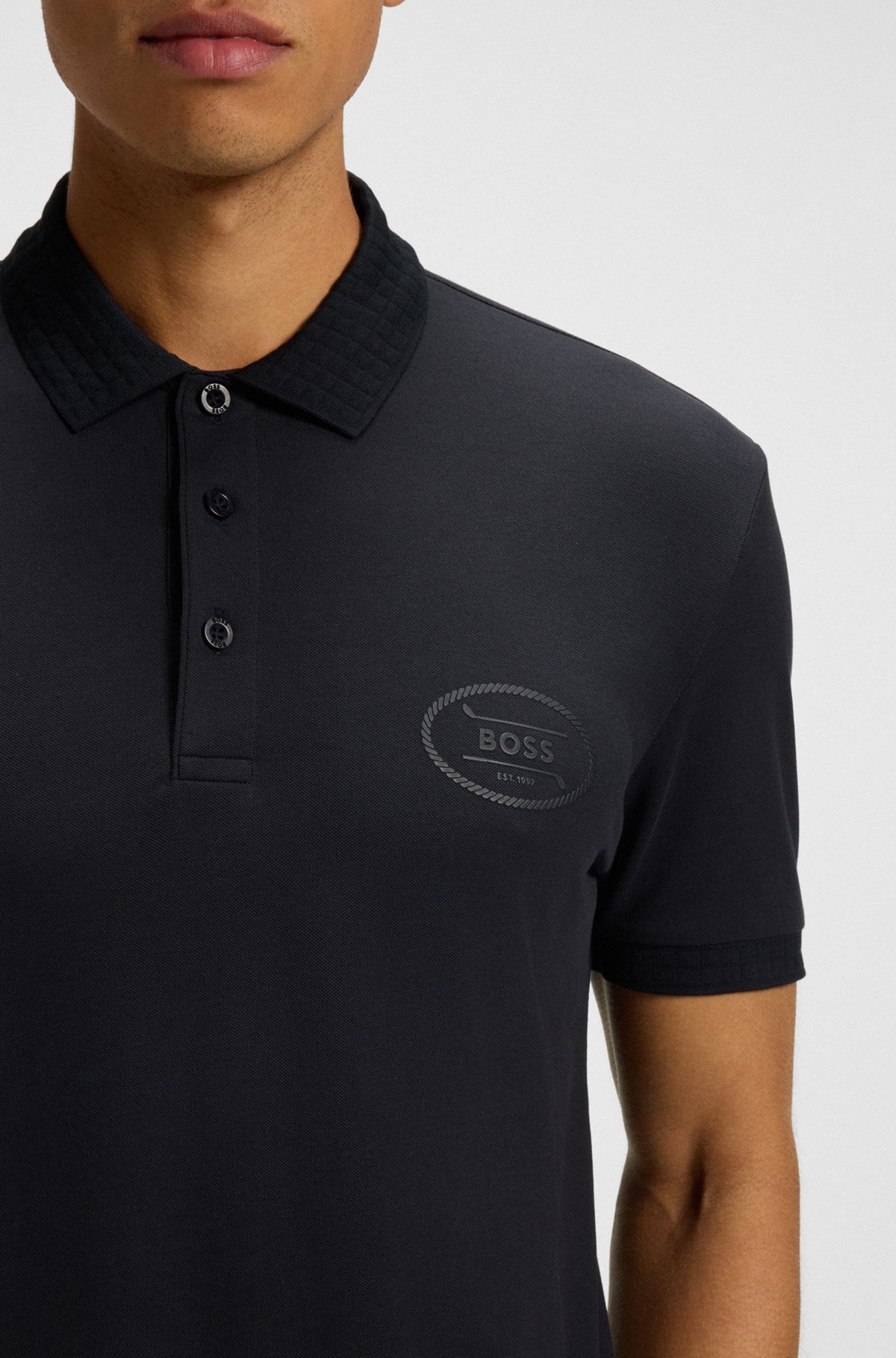 POLO SHIRT IN MOISTURE-WICKING STRETCH PIQUÉ - 3