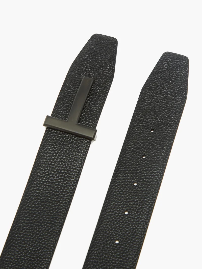 T-buckle full-grain leather belt - 3