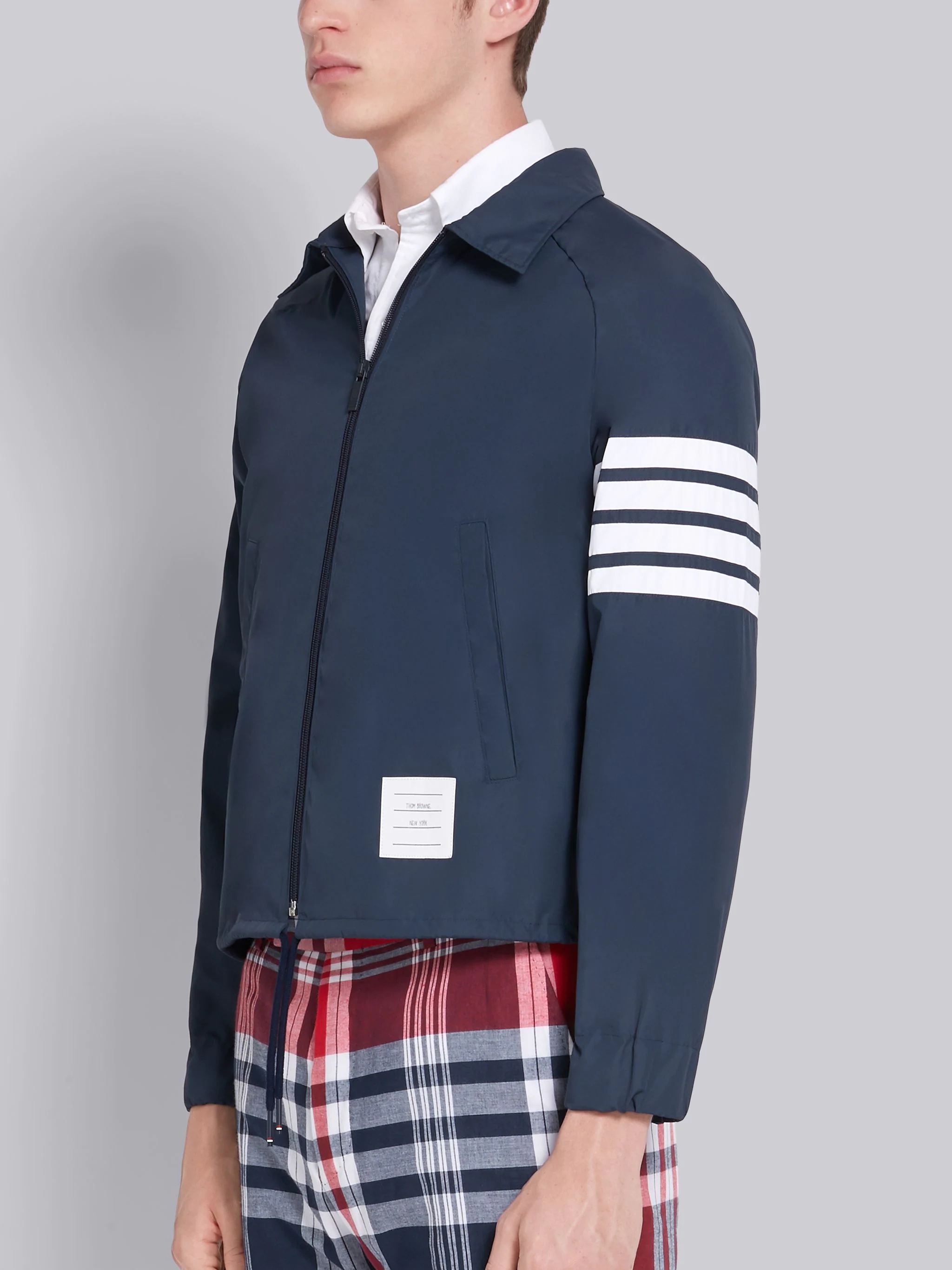 Navy Flyweight Tech 4-Bar Stripe Windbreaker - 2