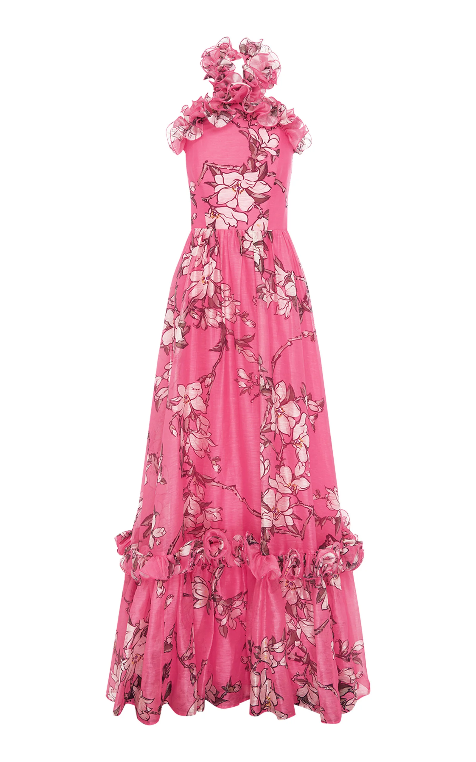 Isabelle Ruffled Halterneck Maxi Dress floral - 1
