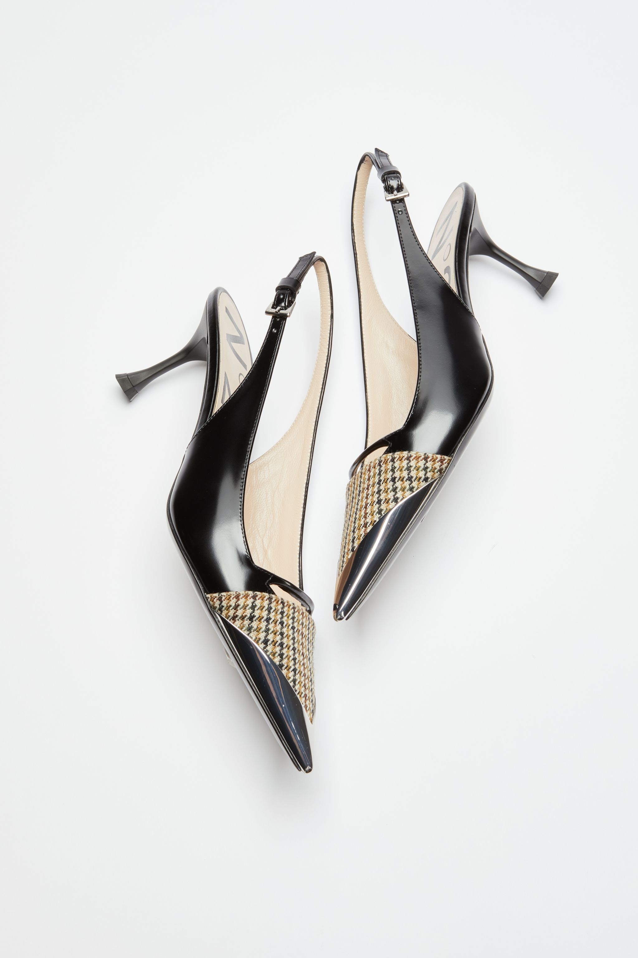 CHECKED SLINGBACK PUMPS - 4