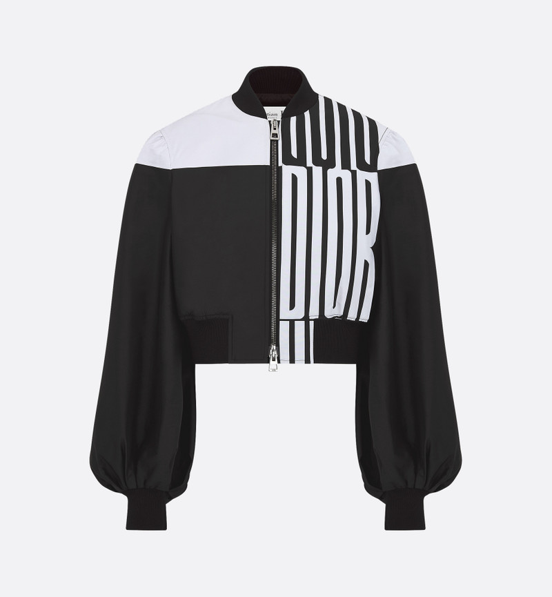 Cropped Bomber Jacket with Bishop Sleeves 1