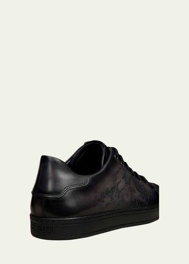 Men's Playtime Scritto Leather Low-Top Sneakers 4