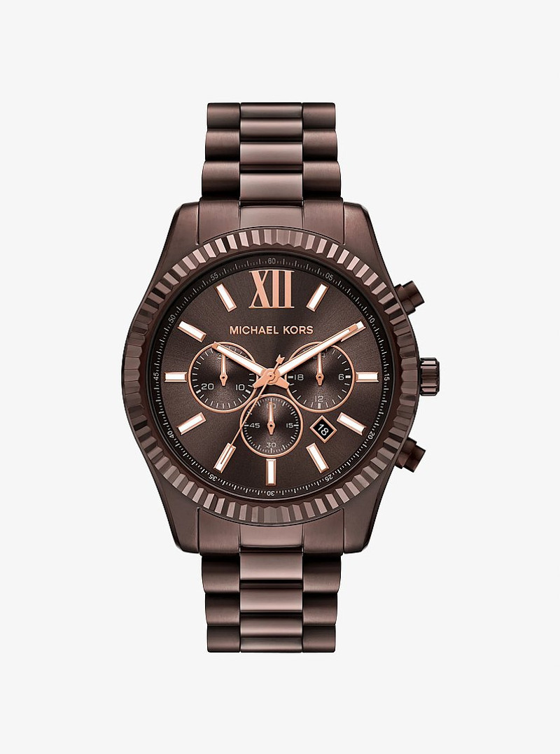 Oversized Lexington Brown-Tone Watch 1