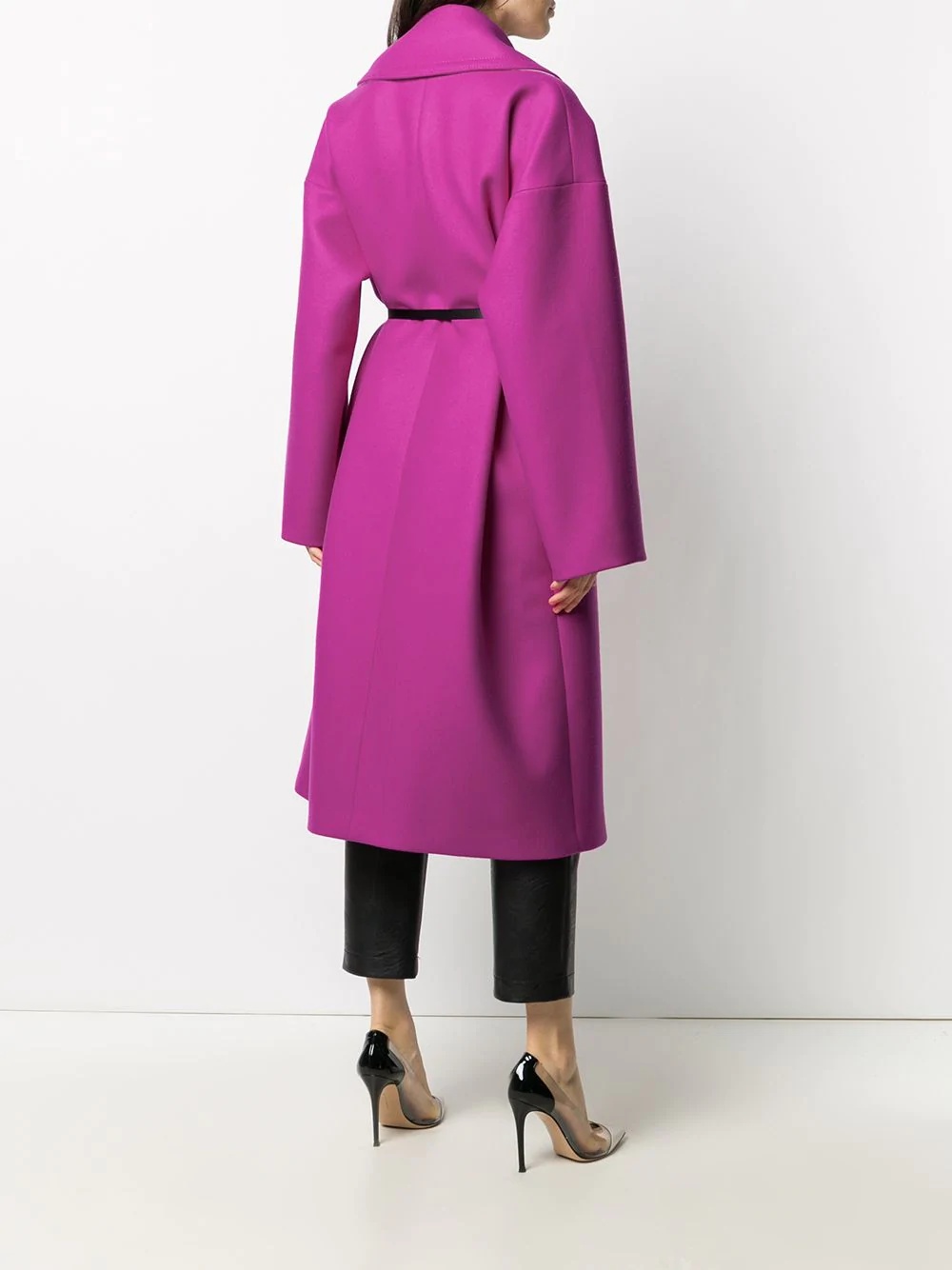 dropped-shoulder wool coat - 4