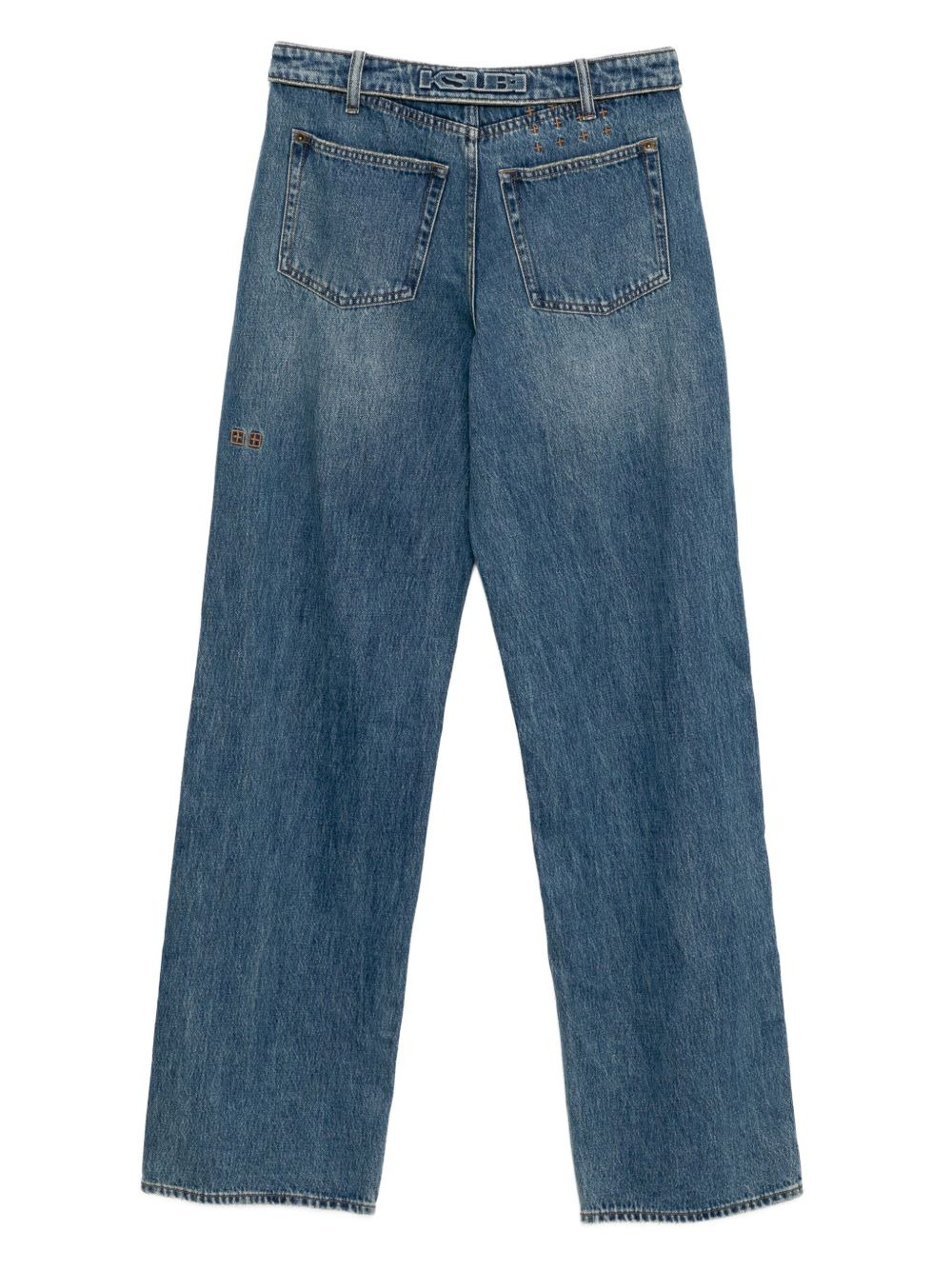 low rider flip aged jeans - 2
