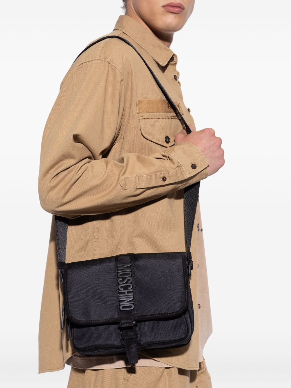 logo-plaque buckled shoulder bag - 2