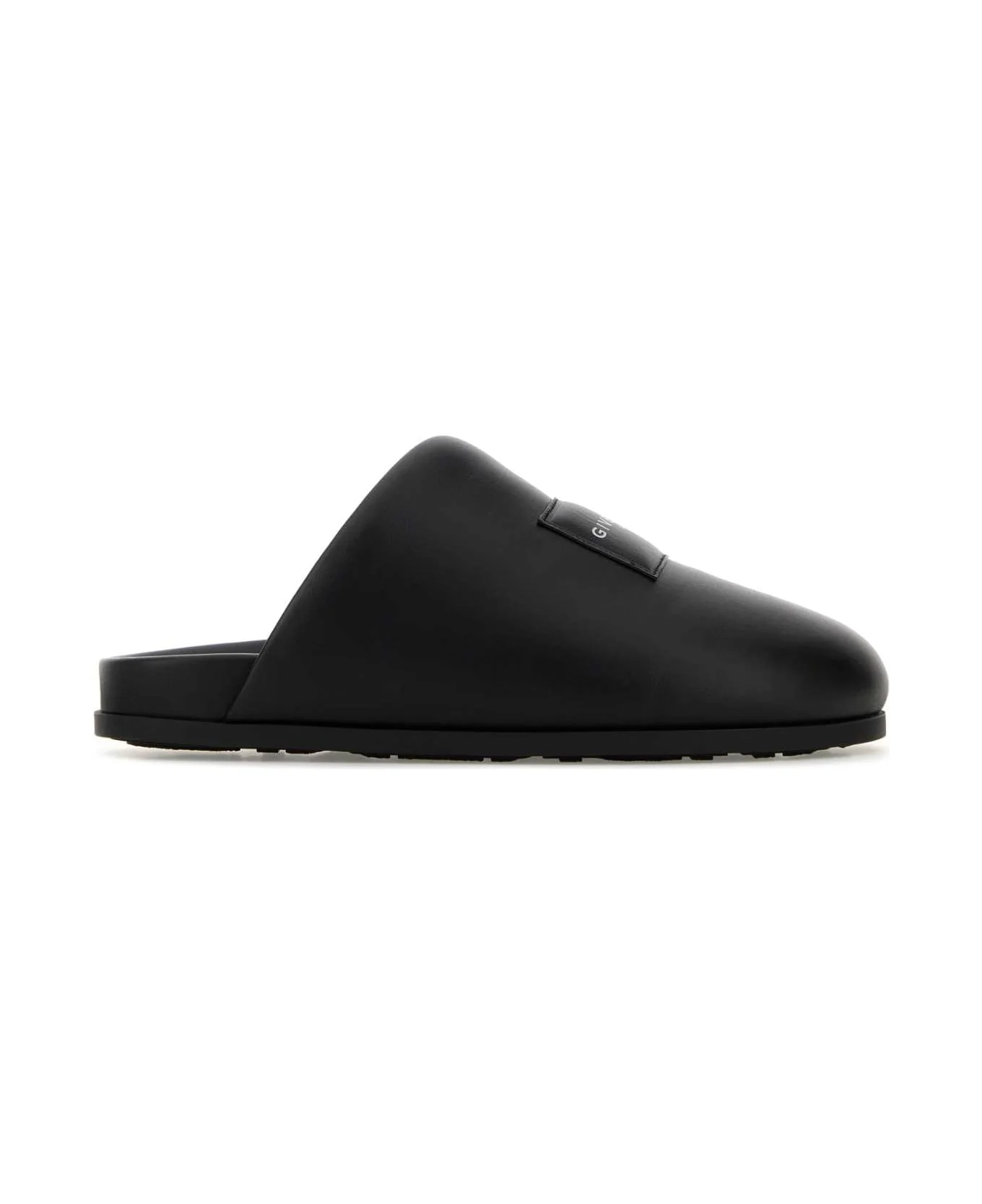 Black Leather Slippers - 1