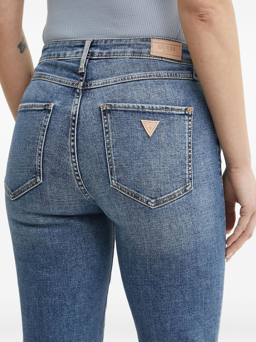 logo-patch straight-leg jeans - 3