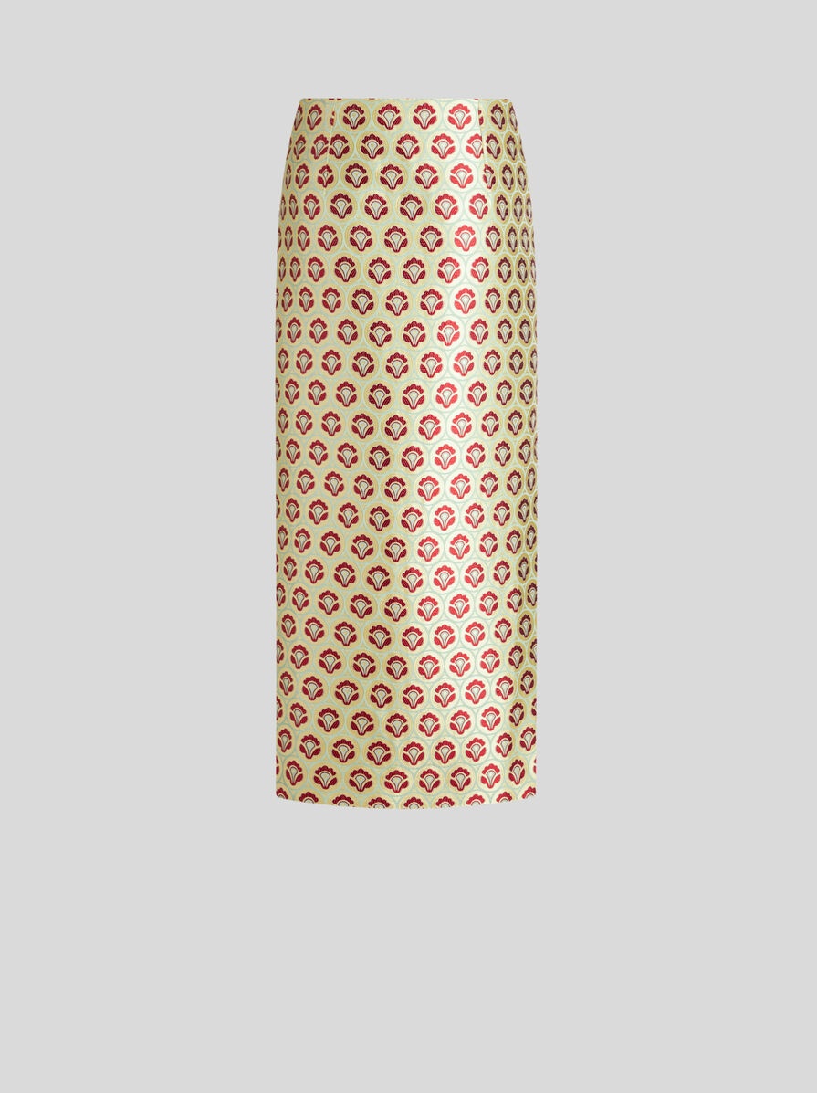 SHINY JACQUARD PENCIL SKIRT - 6