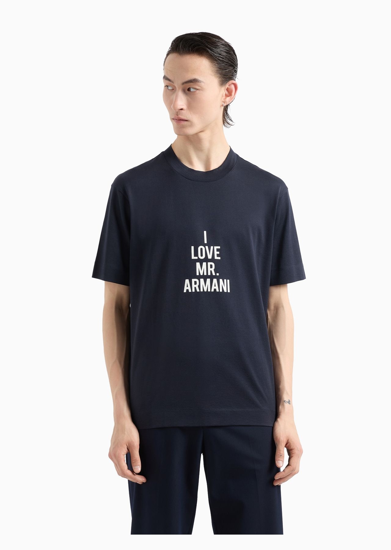 Lightweight jersey T-shirt with I love Mr Armani ASV print - 2