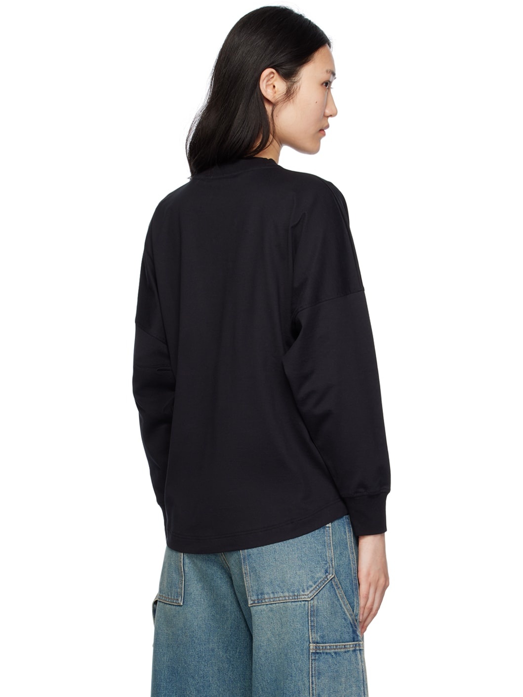 Black Embroidered Long Sleeve T-Shirt - 3