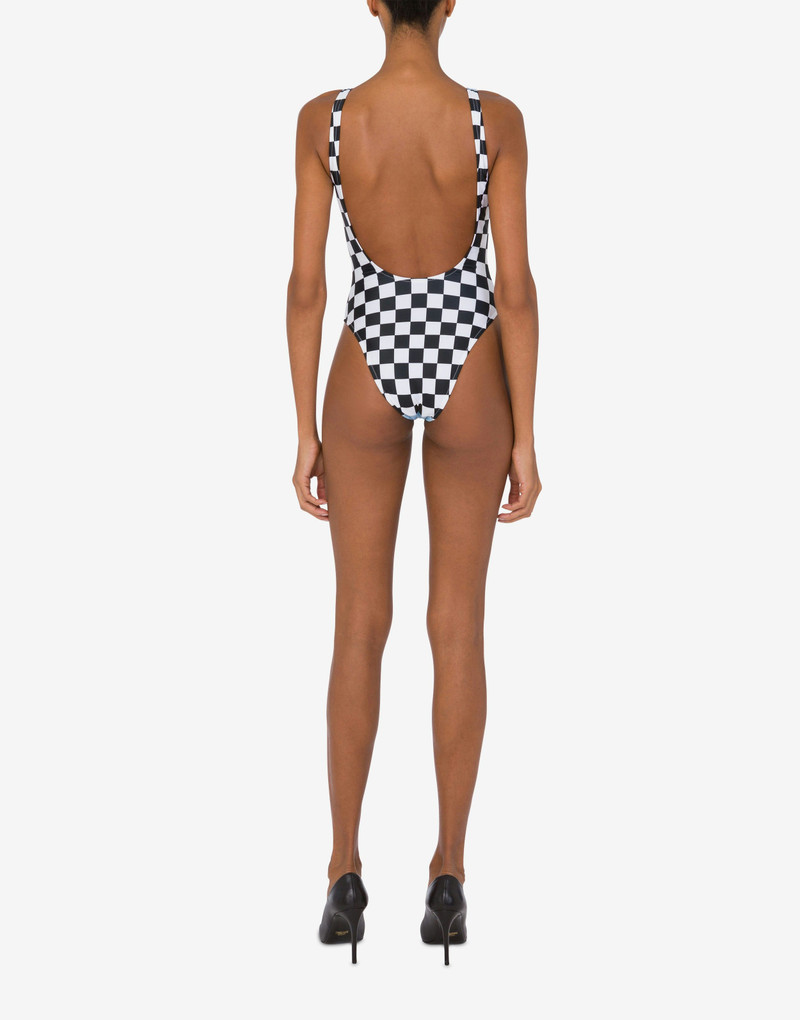 ONE-PIECE SWIMSUIT CLOUDS AND CHECK 3