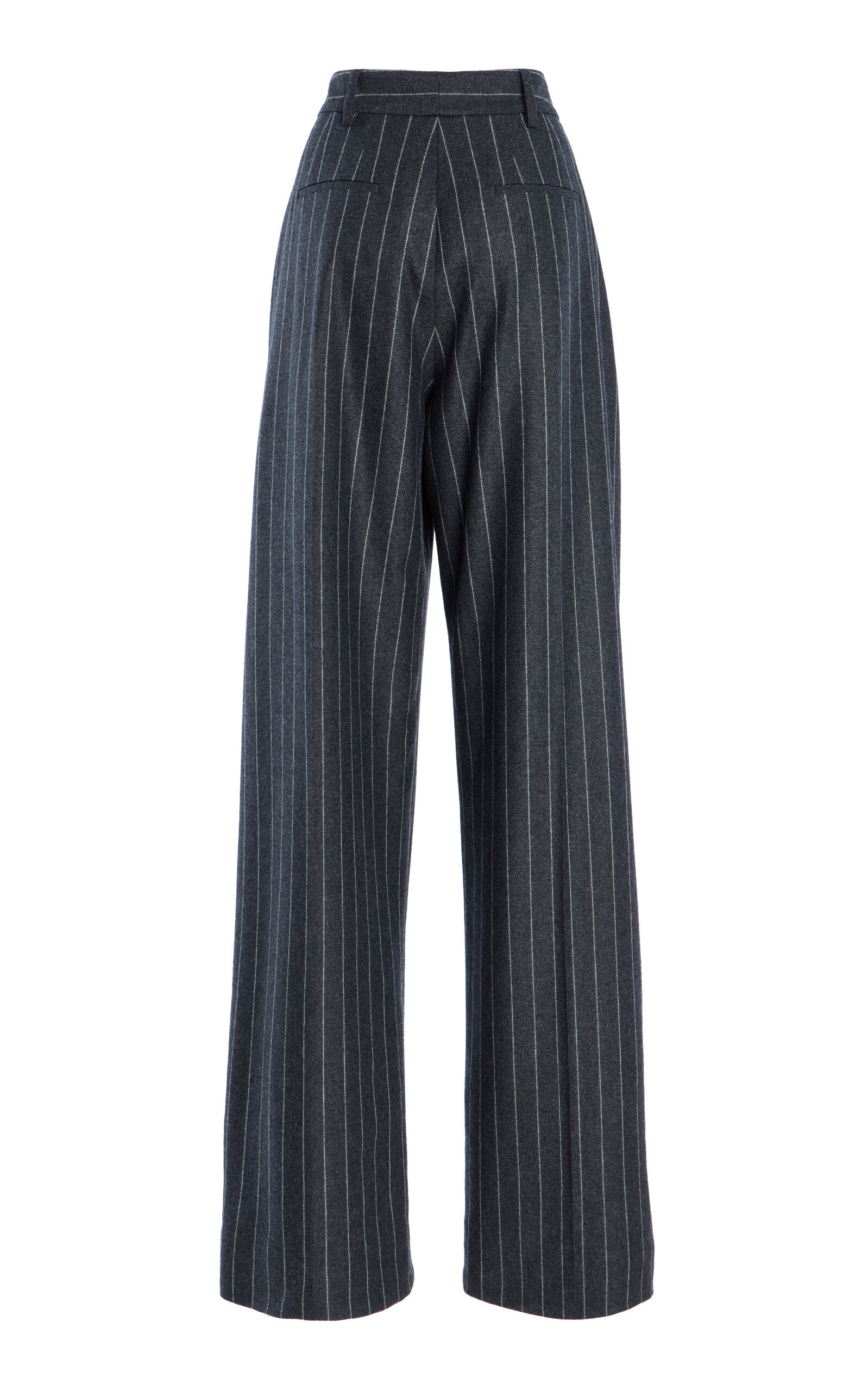 Mid-Rise Wool-Blend Wide-Leg Pants grey - 3