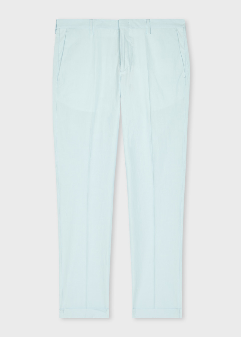 Slim-Fit Light Blue Poplin Chinos 1
