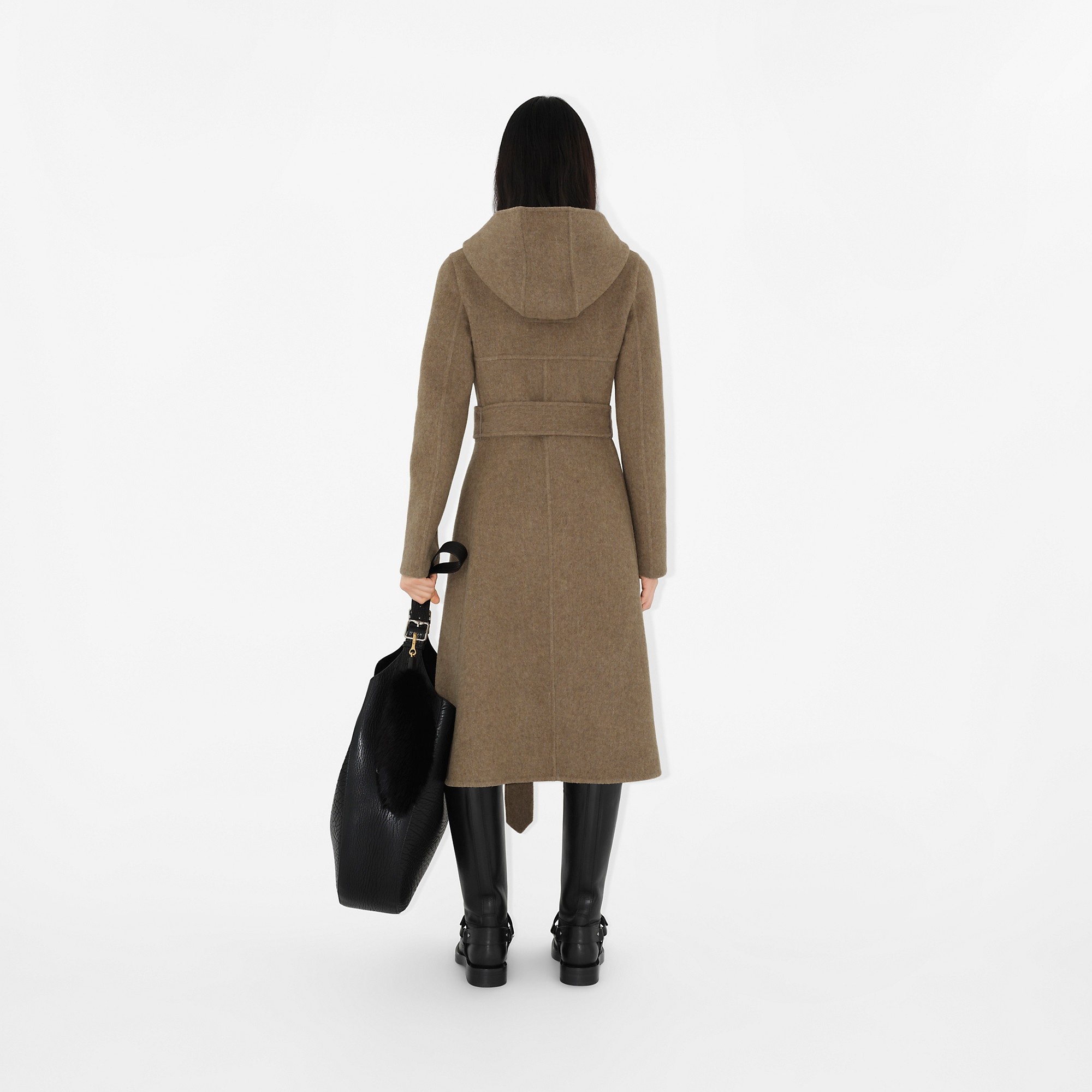 Wool Cashmere Hooded Coat - 4