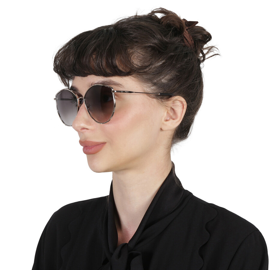 Salvatore Ferragamo Grey Gradient Irregular Ladies Sunglasses SF264S 785 60 - 2