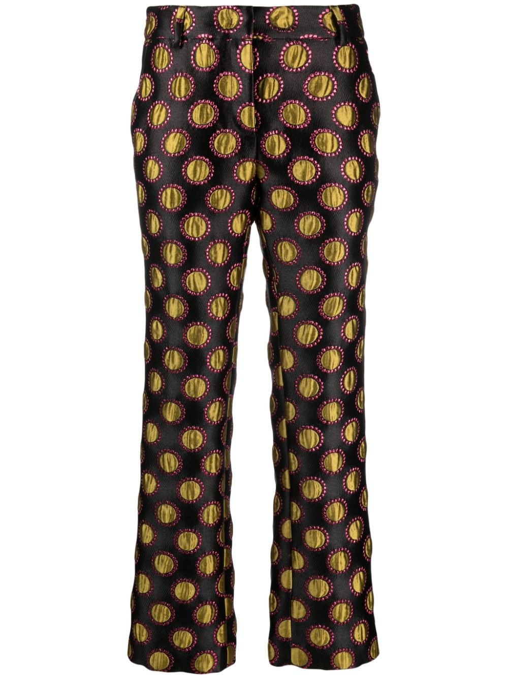 polka-dot print cropped trousers - 1