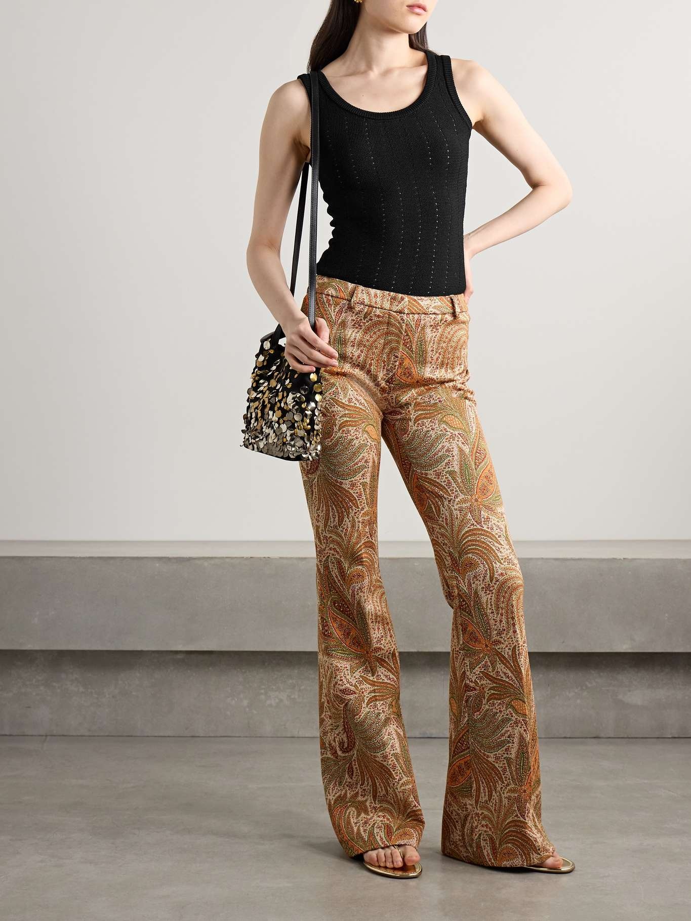 Pointelle-knit silk-blend tank Black - 2